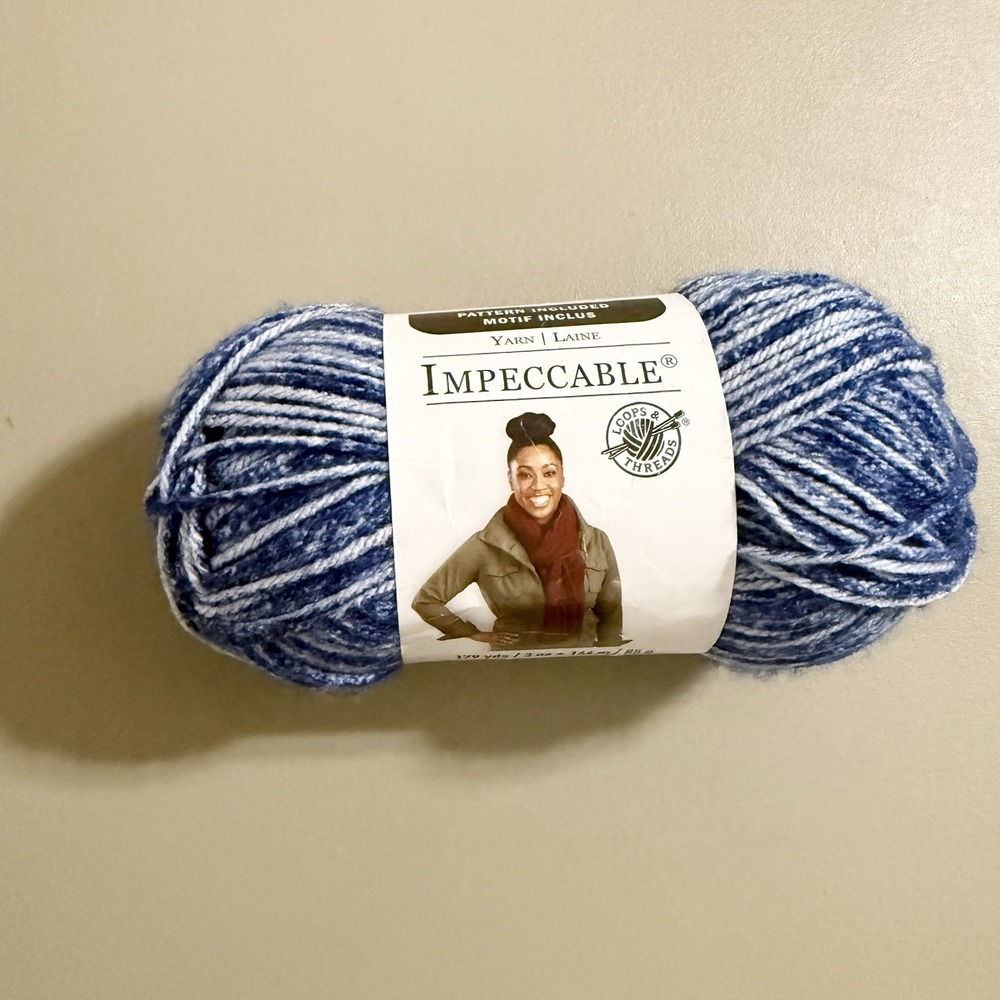 New Impeccable Blue Indigo Acrylic Yarn Skein 6mm 4.5 Oz Loops And Threads